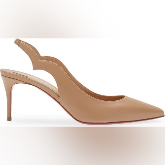 Christian Louboutin Hot Chick Pointed Toe Slingback Pump in Beige Tan - Picture 1 of 8